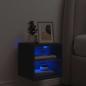 Preview: TV-Wandschrank mit LED-Leuchten Schwarz 30x28,5x30 cm