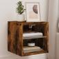 Preview: ARDEBO.de - TV-Wandschrank mit LED-Leuchten Räuchereiche 30x28,5x30 cm
