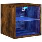 Preview: TV-Wandschrank mit LED-Leuchten Räuchereiche 30x28,5x30 cm