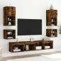 Preview: TV-Wandschrank mit LED-Leuchten Räuchereiche 30x28,5x30 cm