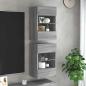 Preview: ARDEBO.de - Wandschränke mit LED-Leuchten für TV 2 Stk. Grau Sonoma