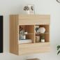 Preview: ARDEBO.de - TV-Wandschrank mit LED-Leuchten Sonoma-Eiche 58,5x30x60,5 cm