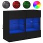 Preview: TV-Wandschrank mit LED-Leuchten Schwarz 78,5x30x60,5 cm