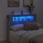 Preview: ARDEBO.de - LED-Kopfteil Betongrau 140x18,5x103,5 cm Holzwerkstoff