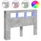 Preview: LED-Kopfteil Betongrau 140x18,5x103,5 cm Holzwerkstoff