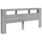 Preview: LED-Kopfteil Grau Sonoma 220x18,5x103,5 cm Holzwerkstoff
