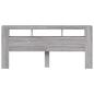 Preview: LED-Kopfteil Grau Sonoma 220x18,5x103,5 cm Holzwerkstoff
