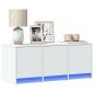Preview: ARDEBO.de - TV-Schrank mit LED-Beleuchtung Weiß 97x34x40 cm Holzwerkstoff
