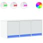 Preview: TV-Schrank mit LED-Beleuchtung Weiß 97x34x40 cm Holzwerkstoff