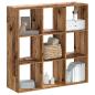 Preview: ARDEBO.de - B?cherregal Altholz-Optik 102x32x102 cm Holzwerkstoff