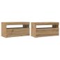 Preview: TV-Schrank mit LED-Leuchten Artisan-Eiche 75x35x40 cm