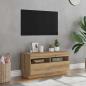 Preview: ARDEBO.de - TV-Schrank mit LED-Leuchten Artisan-Eiche 80x35x40 cm