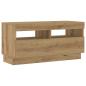Preview: TV-Schrank mit LED-Leuchten Artisan-Eiche 80x35x40 cm