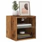 Preview: ARDEBO.de - TV-Wandschrank mit LED-Leuchten Altholz-Optik 30x28,5x30 cm