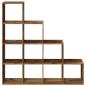 Preview: Raumteiler-Bücherregal 4 Stufen Altholz-Optik 131,5x29x131,5 cm