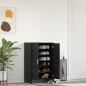 Preview: ARDEBO.de - Schuhschrank 60 x 35 x 92 cm Holzwerkstoff Schwarz Eichen-Optik