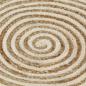 Preview: Teppich Handgefertigt Jute mit Spiralen-Design Weiß 150 cm