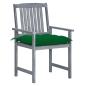 Preview: Gartenstühle mit Kissen 2 Stk. Grau Massivholz Akazie