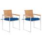 Preview: ARDEBO.de - Gartenstühle mit Kissen 2 Stk. Massivholz Teak und Stahl