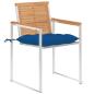Preview: Gartenstühle mit Kissen 2 Stk. Massivholz Teak und Stahl