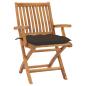 Preview: Gartenstühle 2 Stk. mit Taupe Kissen Massivholz Teak