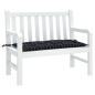 Preview: Gartenbank-Auflage Schwarz Karomuster 110x50x7 cm Stoff