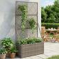 Preview: ARDEBO.de - Gartenpflanzer mit Gitter Grau 70 x 30 x 135 cm Poly-Rattan