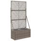 Preview: Gartenpflanzer mit Gitter Grau 70 x 30 x 135 cm Poly-Rattan