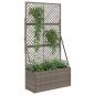Preview: Gartenpflanzer mit Gitter Grau 70 x 30 x 135 cm Poly-Rattan