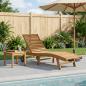 Preview: ARDEBO.de - Sonnenliege Massivholz Teak Braun