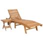 Preview: Sonnenliege 2 stk. Massivholz Teak Braun