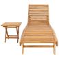 Preview: Sonnenliege 2 stk. Massivholz Teak Braun