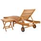 Preview: Sonnenliege 2 stk. Massivholz Teak Braun