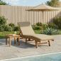Preview: ARDEBO.de - Sonnenliege Polyester Braun und Beige