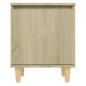 Preview: Nachttische 2 Stk. Massivholz-Beinen Sonoma-Eiche 40x30x50cm