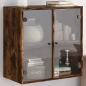 Preview: ARDEBO.de - Wandschrank mit Glastüren Räuchereiche 68x37x68,5 cm