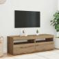 Preview: TV-Schränke mit LED-Leuchten 2 Stk. Artisan-Eiche Holzwerkstoff