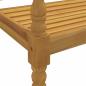 Preview: Batavia-Bank mit Beigem Kissen 150 cm Massivholz Teak