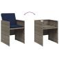 Preview: 7-teiliges Garten-Ess-Set mit Kissen, grau, Polyrattan