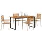 Preview: Garten Essgruppe 5 stk. Beige Massivholz Akazie