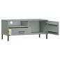 Preview: TV-Schrank OSLO mit Metallbeinen Grau Massivholz Kiefer