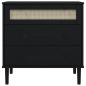 Preview: Schubladenkommode SENJA Rattan-Look Schwarz 80x40x80 Kieferholz
