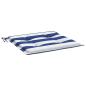 Preview: Gartenstuhl-Kissen 6 Stk. Blau & Weiß Gestreift 40x40x3cm Stoff