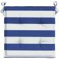 Preview: Gartenstuhl-Kissen 6 Stk. Blau & Weiß Gestreift 40x40x3cm Stoff