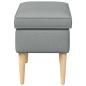Preview: Hocker Hellgrau 55 x 35 x 41 cm Polyester