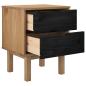 Preview: Nachttisch OTTA Schwarz 45 x 39 x 57 cm Massives Kiefernholz