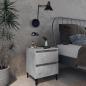Preview: ARDEBO.de - Nachttische 2 Stk. Betongrau 40x35x50 cm Holzwerkstoff