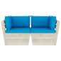 Preview: Garten-Palettensofa 2-Sitzer mit Kissen Fichtenholz