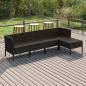 Preview: ARDEBO.de - 5-tlg. Garten-Lounge-Set mit Auflagen Poly Rattan Schwarz