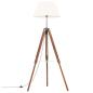 Preview: ARDEBO.de - Stativlampe Honigbraun und Weiß Teak Massivholz 141 cm